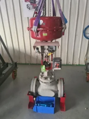 Control valve with red diaphragm actuator after repair